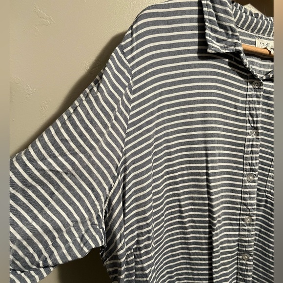 A.L.C Classic Blue and White Striped Boyfriend Button Down - Picture 6 of 9